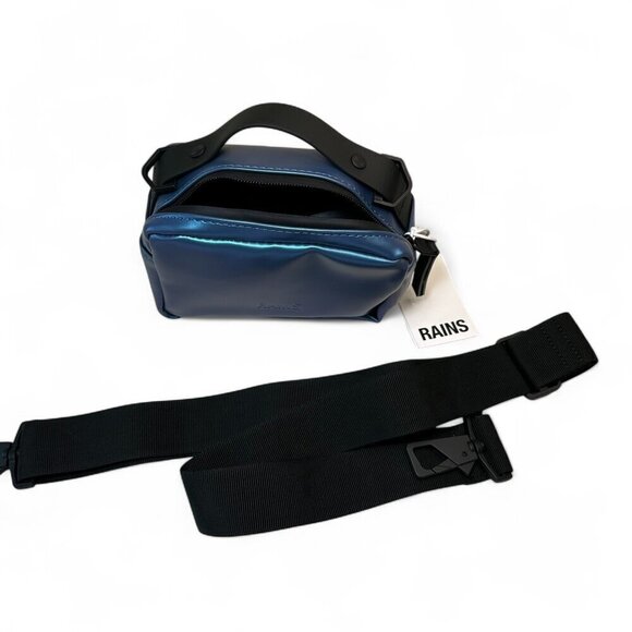 RAINS Box Bag Micro W3 Crossbody - Laser Blue NWT, Unisex - Picture 7 of 15